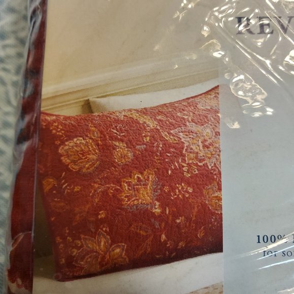 Home Classics Reversible Pillow Shams Red Jacobean X2 - Picture 6 of 6